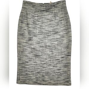 Rebecca Taylor Black White Tweed Pencil Skirt Size 4 Lined